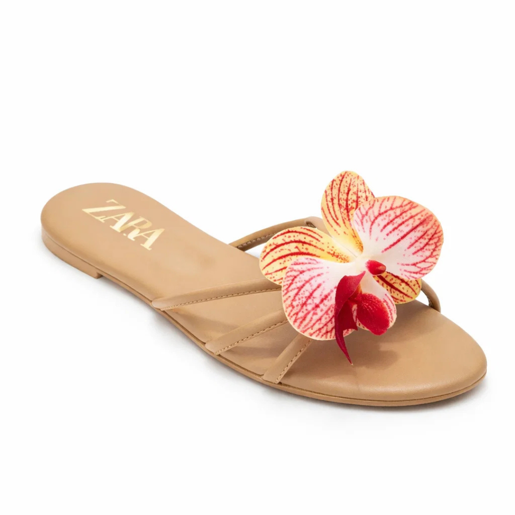 Stylish Flower Slippers Red