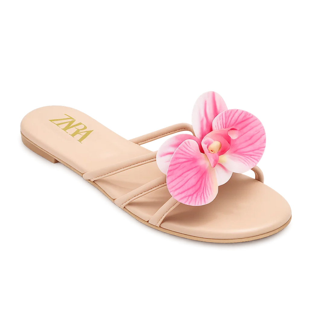 Stylish Flower Slippers Pink
