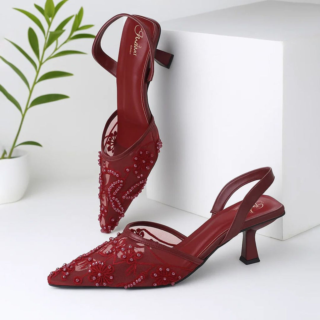 luna beads Slingback Heel - FAWN