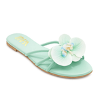 Stylish Flower Slippers greenish turquoise