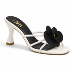 Floral Muse Strap Heels | White