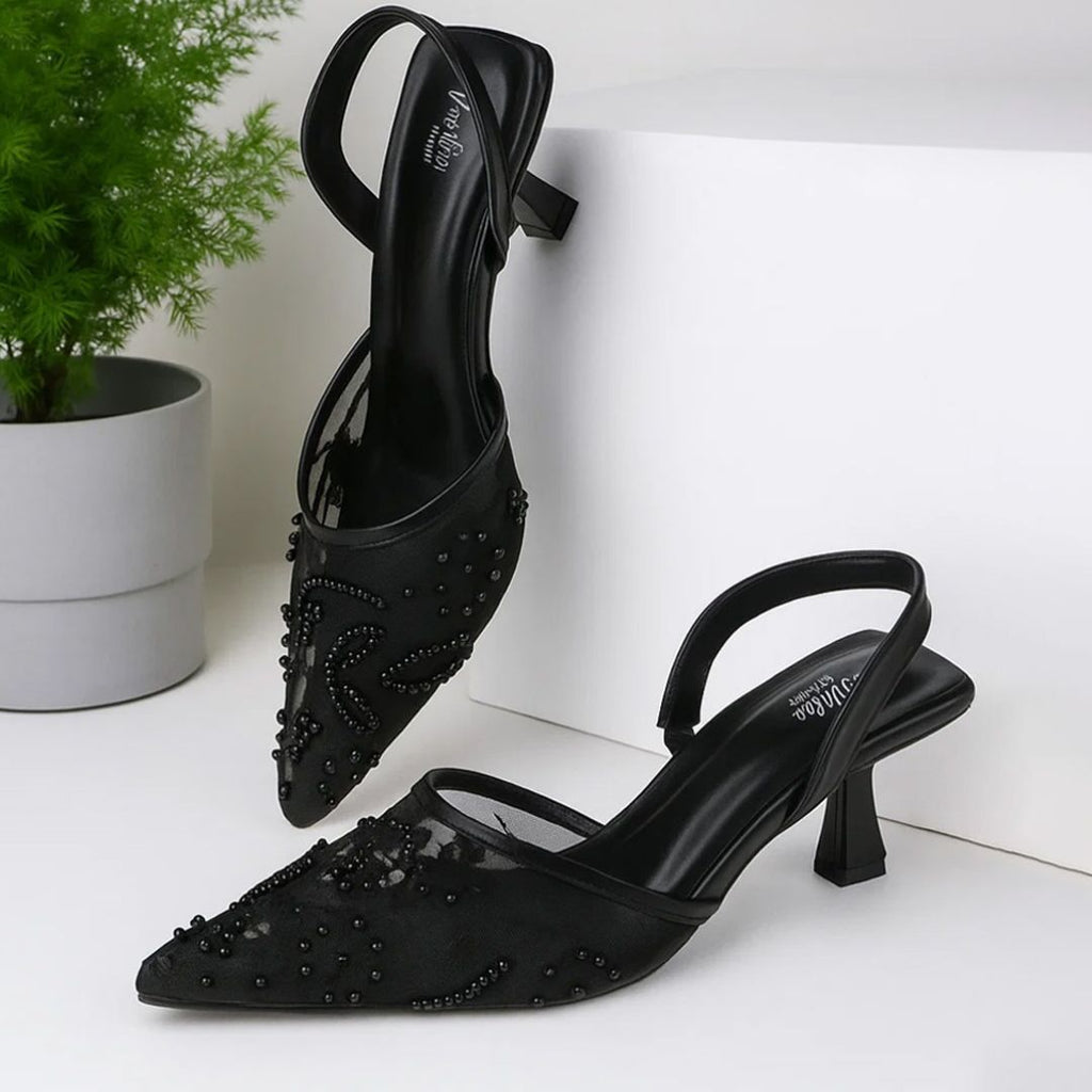 luna beads Slingback Heel - FAWN