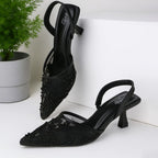 luna beads Slingback Heel - FAWN