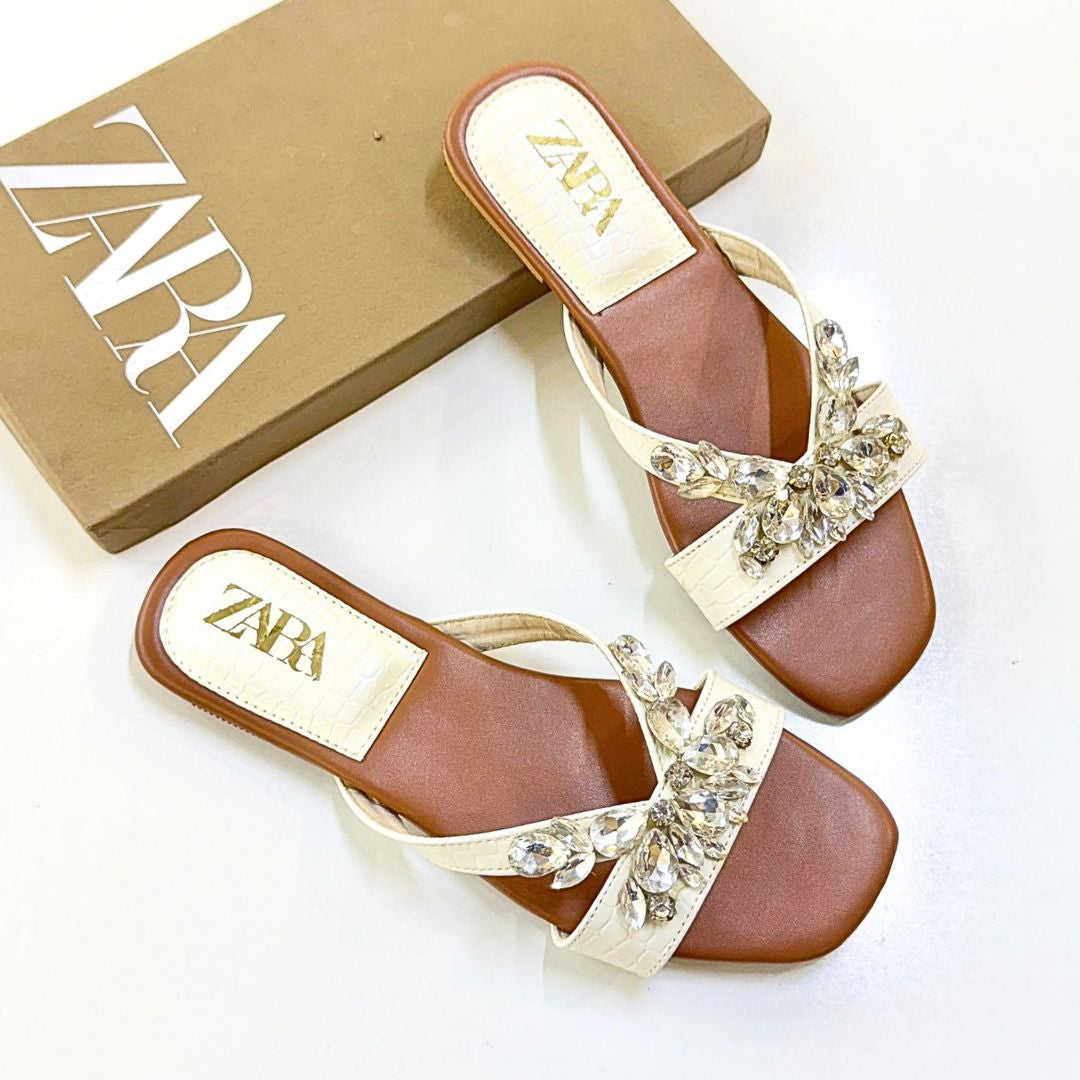 Zara Crystal Flats