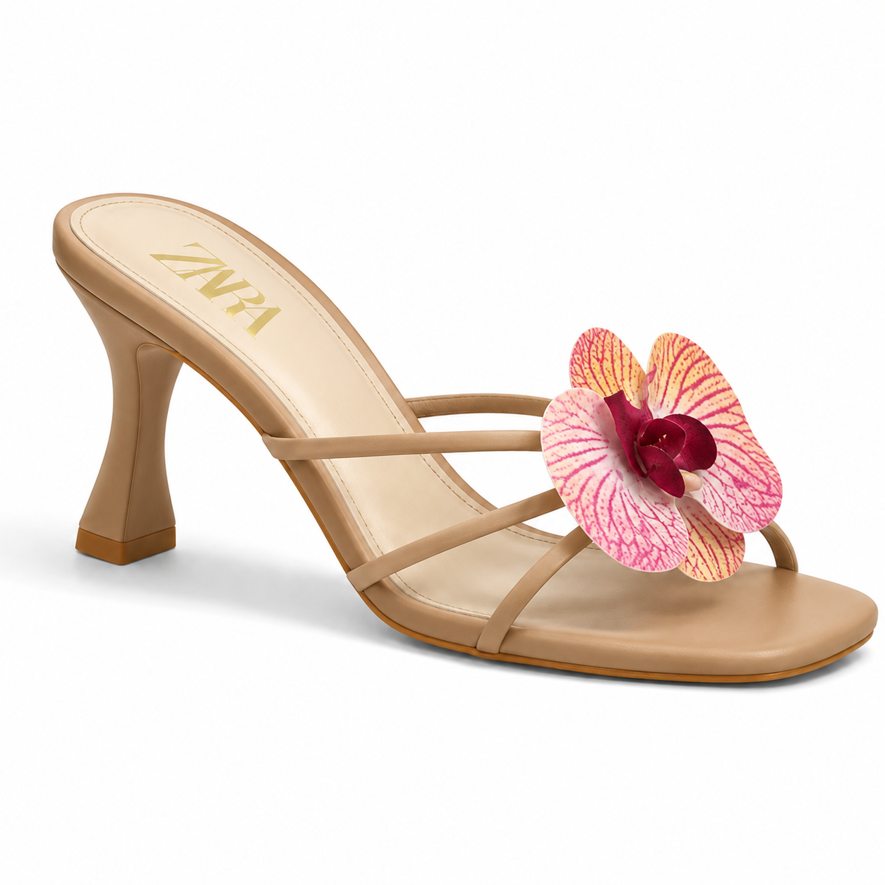 Floral Muse Strap Heels | Red