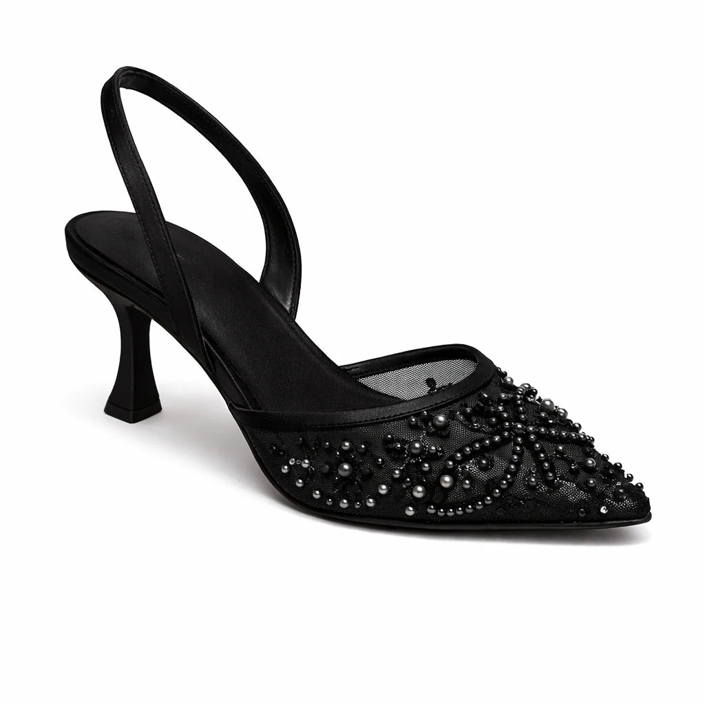 luna beads Slingback Heel - FAWN