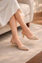 luna beads Slingback Heel - FAWN