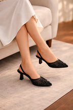 luna beads Slingback Heel - FAWN