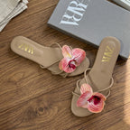 Stylish Flower Slippers Red
