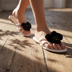 Stylish Flower Slippers White
