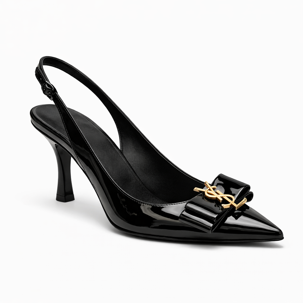 Pointed Toe Mule heels - BLACK