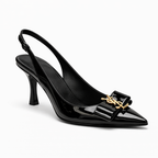 Pointed Toe Mule heels - BLACK