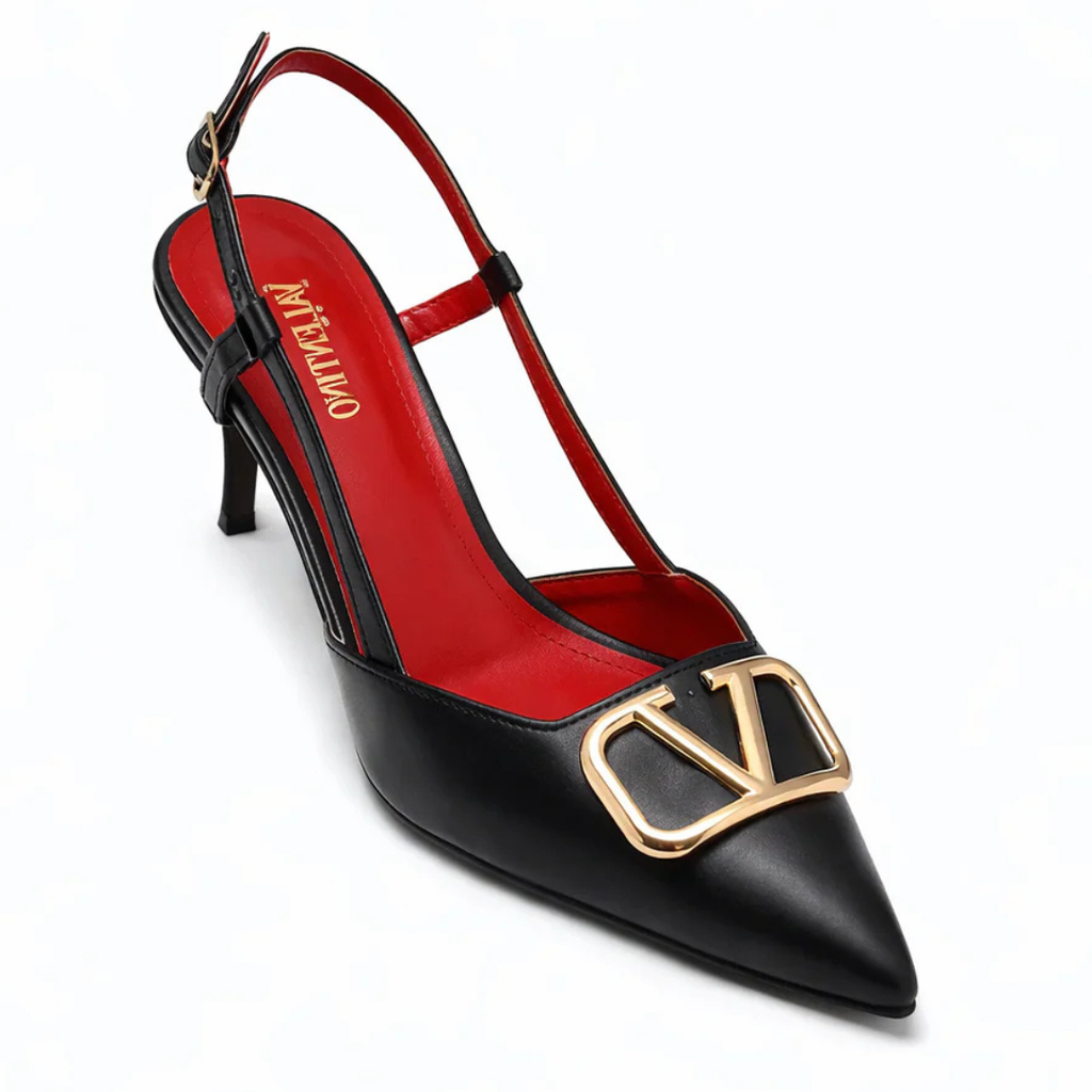 FORMAL METALLIC SLINGBACK HEELS - NUDE METALLIC