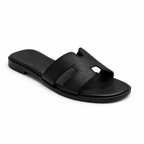 H Flat Women’s Brown Sandals – Stylish Slip-On Design