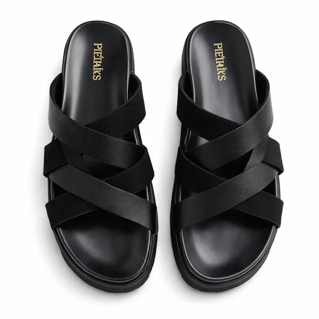 H Aura Men’s Premium Slippers (Black)