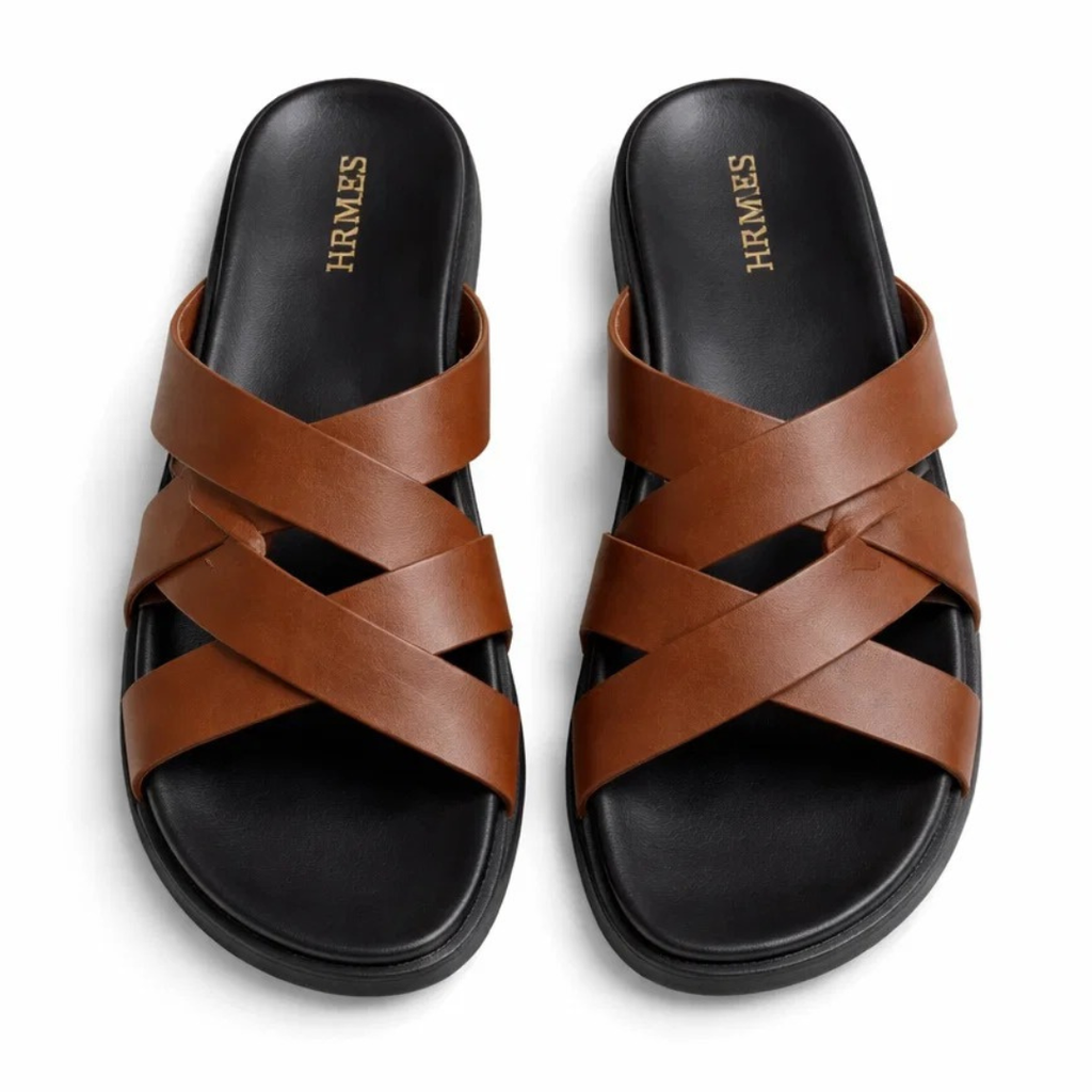 H Aura Men’s Premium Slippers (Brown)