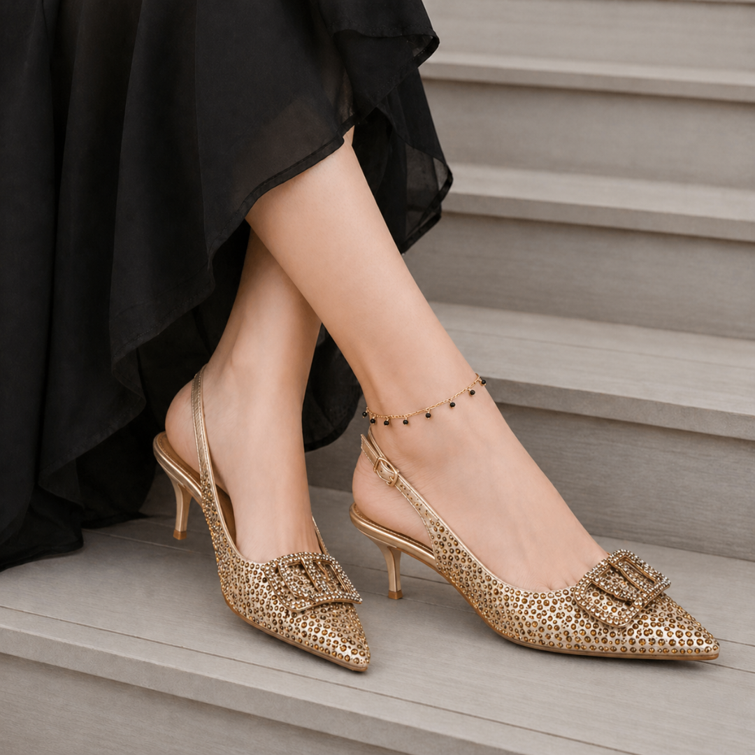 Women’s Sorento Slingback Heels – Morelto Gold | Greenes Shoes