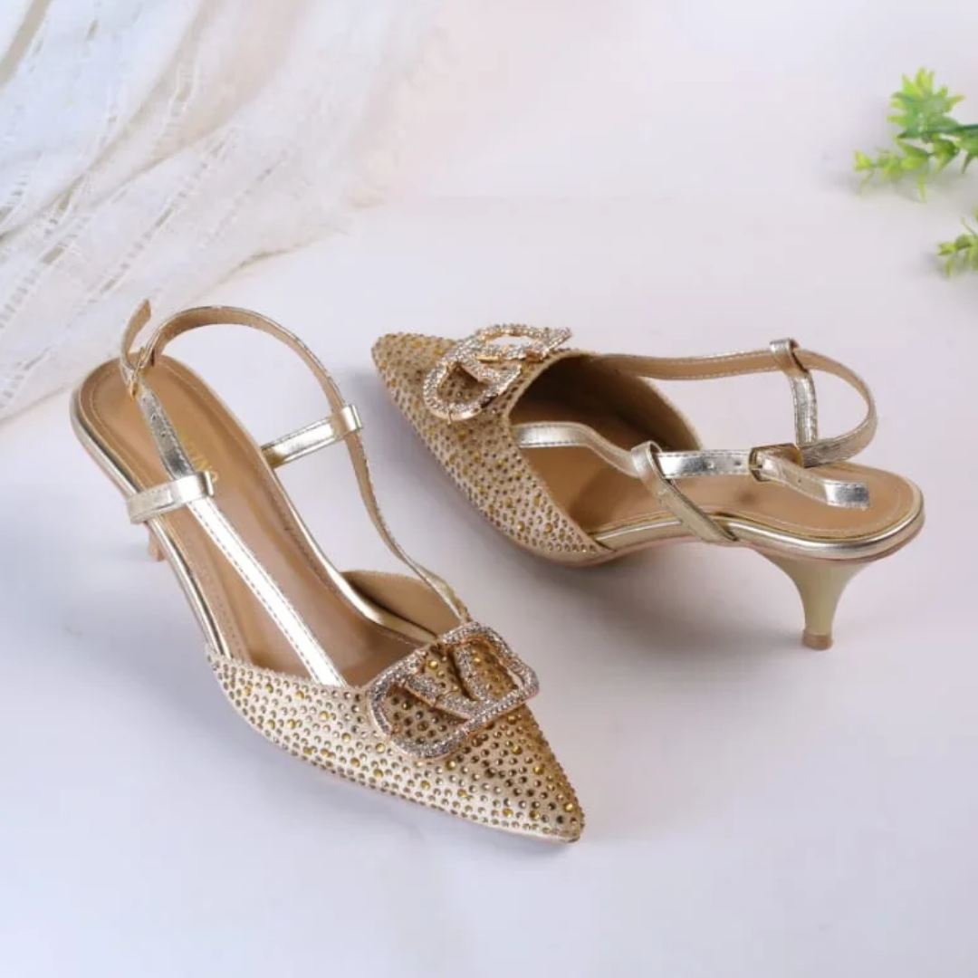 Women’s Sorento Slingback Heels – Morelto Gold | Greenes Shoes