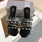 Z Classic Flat Slippers – Fashion Aura Black