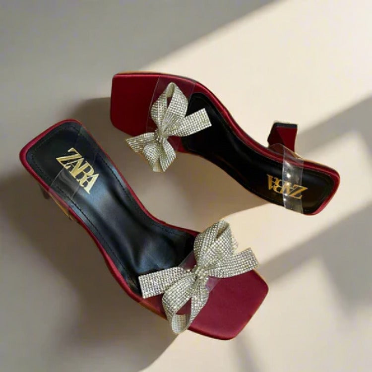 TRANSPERENT BOWSTRAP KITTI HEEL