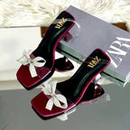 TRANSPERENT BOWSTRAP KITTI HEEL