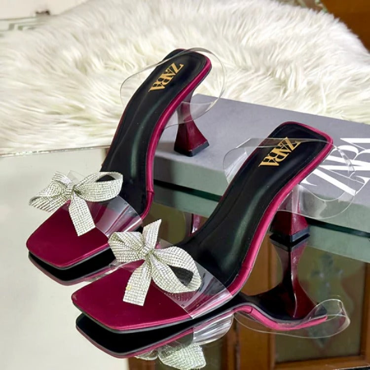 TRANSPERENT BOWSTRAP KITTI HEEL