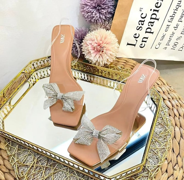 TRANSPERENT BOWSTRAP KITTI HEEL