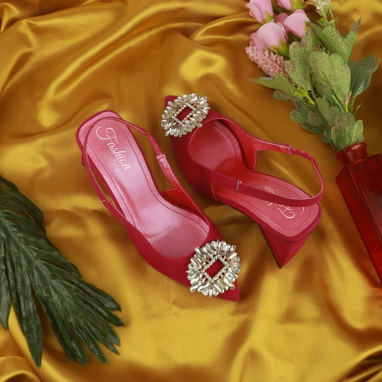 Triangle Zara Heels - (Pink)