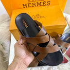 Hermes Men's Aura Slippers (Brown)