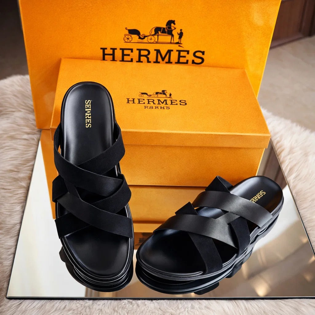 Hermes Men's Aura Slippers (Black)