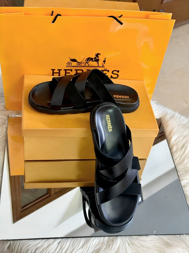 Hermes Men's Aura Slippers (Black)
