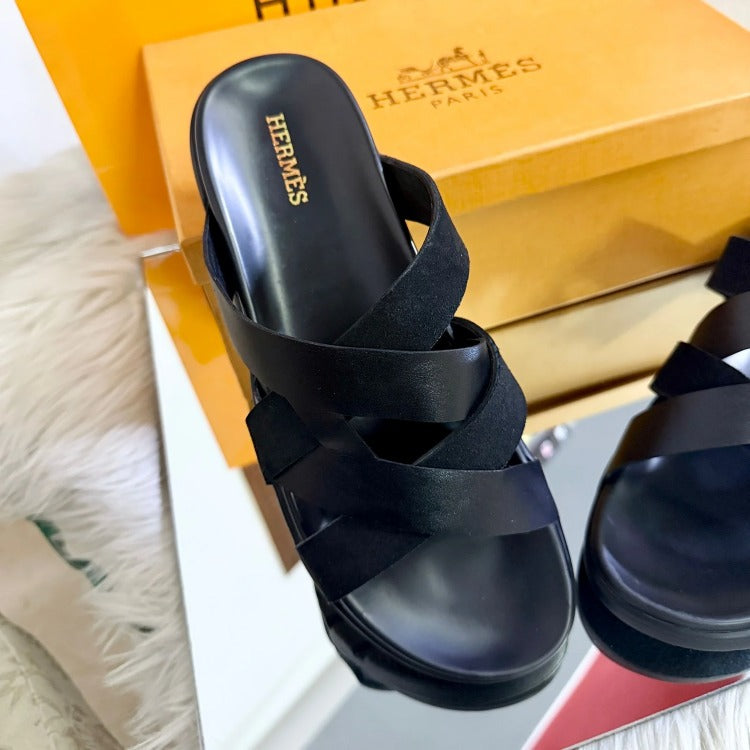 Hermes Men's Aura Slippers (Black)