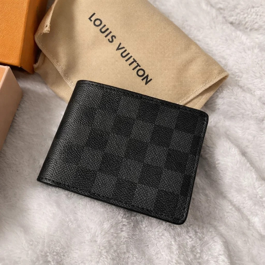 LV Black Check Wallet