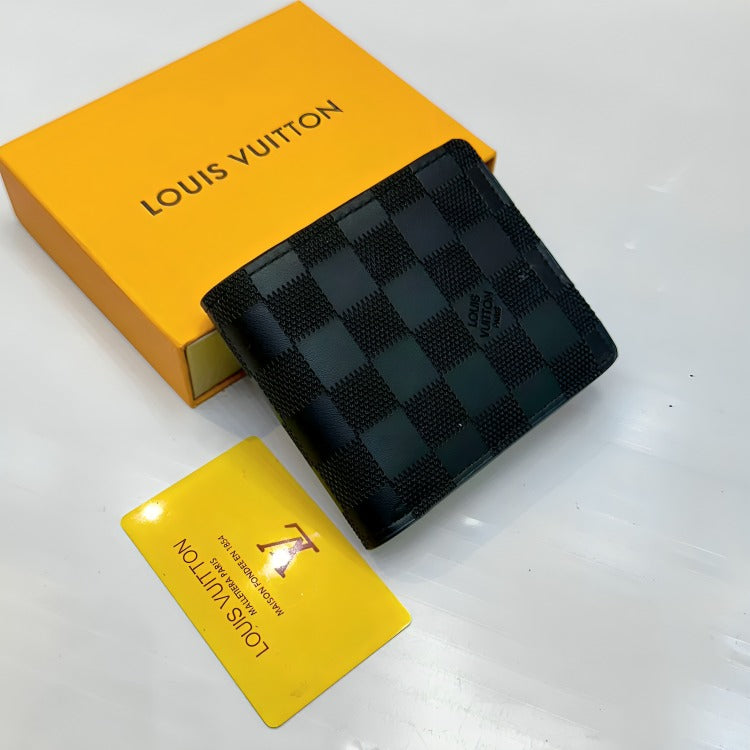 LV Black Check Wallet