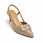 Women’s Sorento Slingback Heels – Morelto Gold | Greenes Shoes