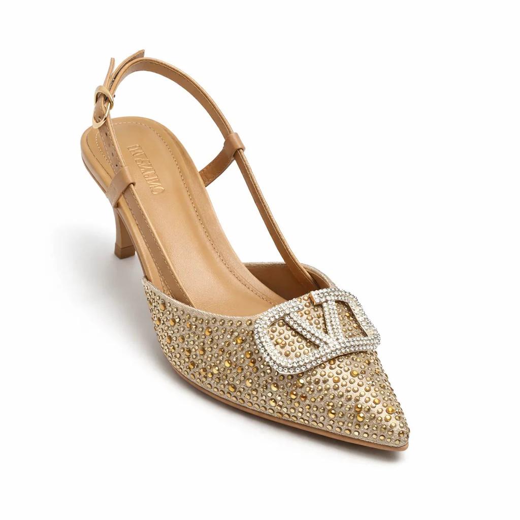 Women’s Sorento Slingback Heels – Morelto Gold | Greenes Shoes