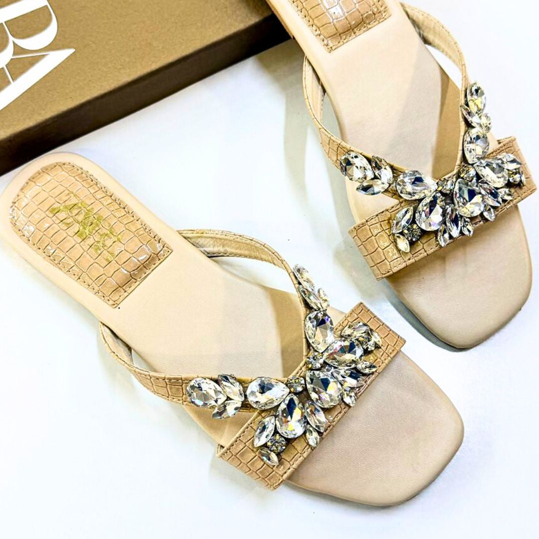 Zara Crystal Flats