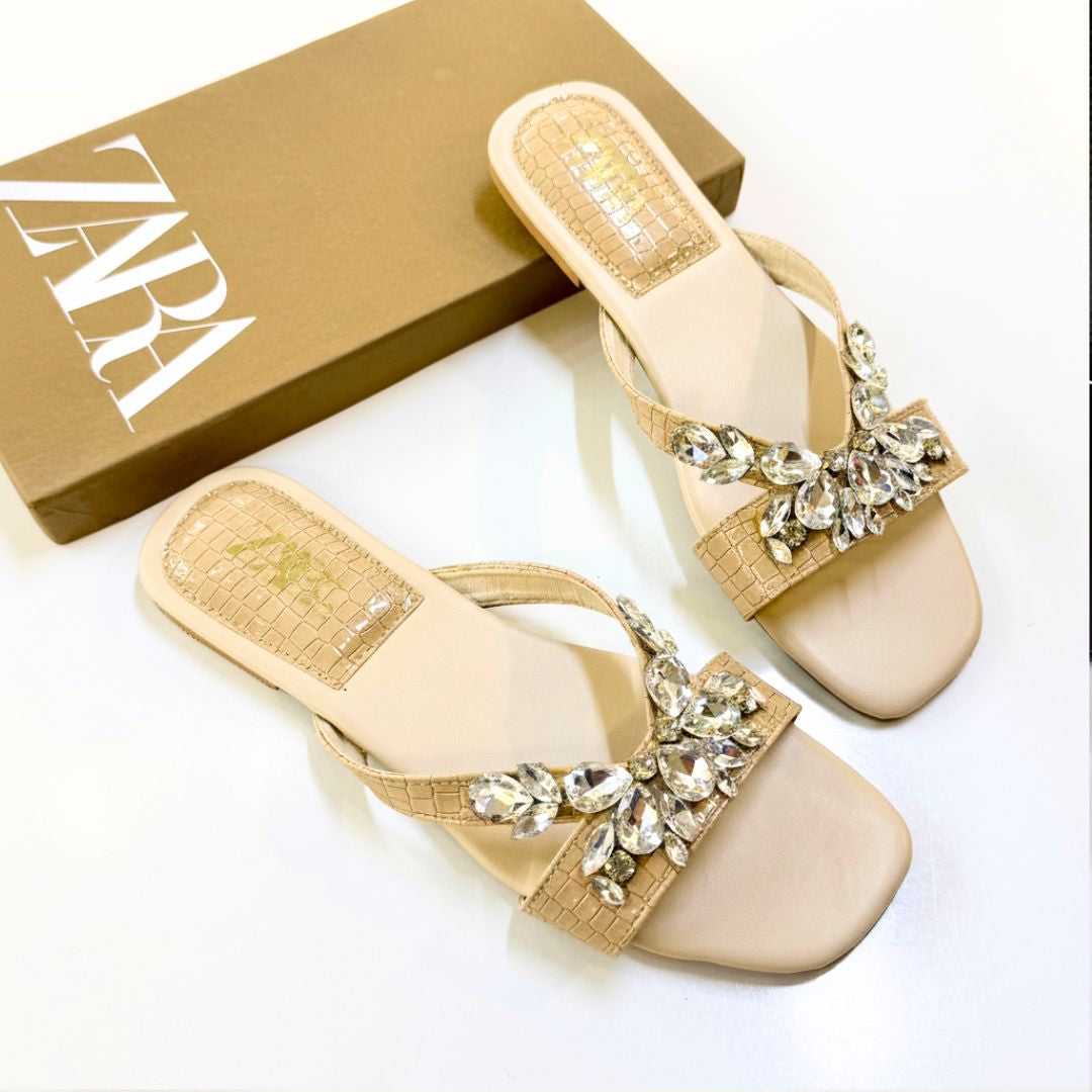 Zara Crystal Flats