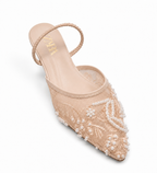 Pearl Embroidered Mule Flats - Fown