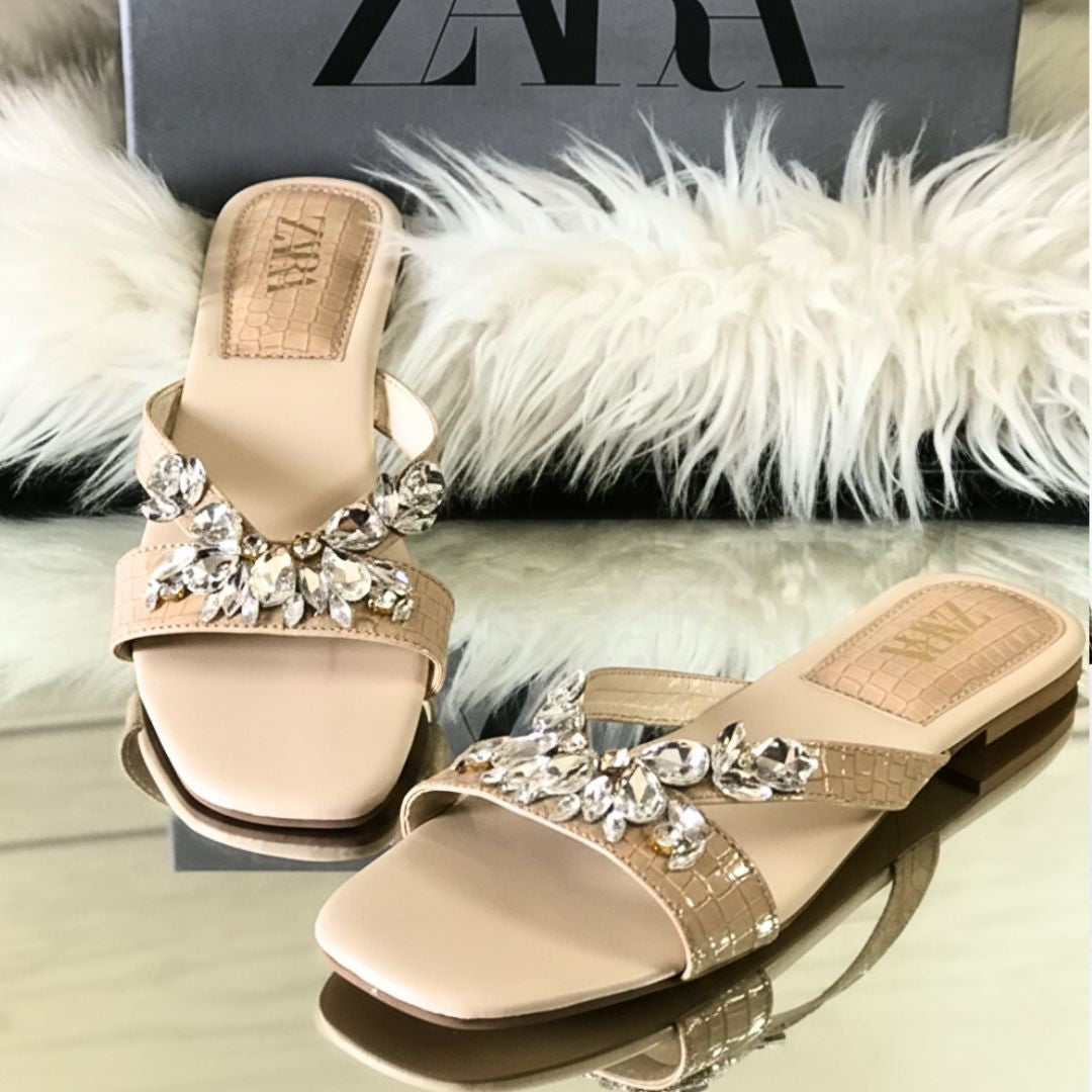 Zara Crystal Flats