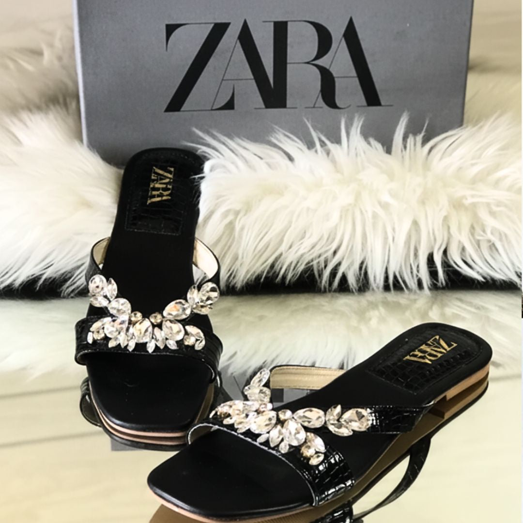 Zara Crystal Flats