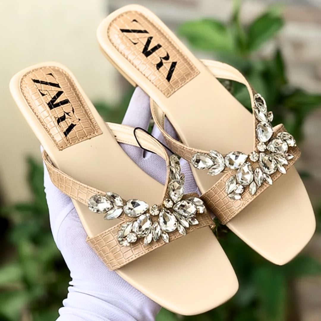 Zara Crystal Flats