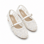 Elara Handcrafted Embellished Pumps White