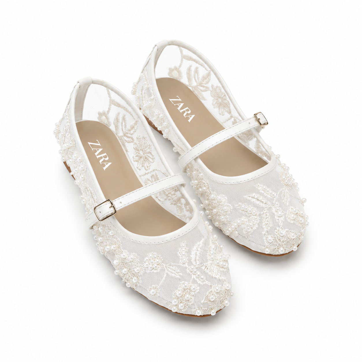 Elara Handcrafted Embellished Pumps White