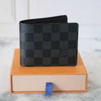 LV Black Check Wallet