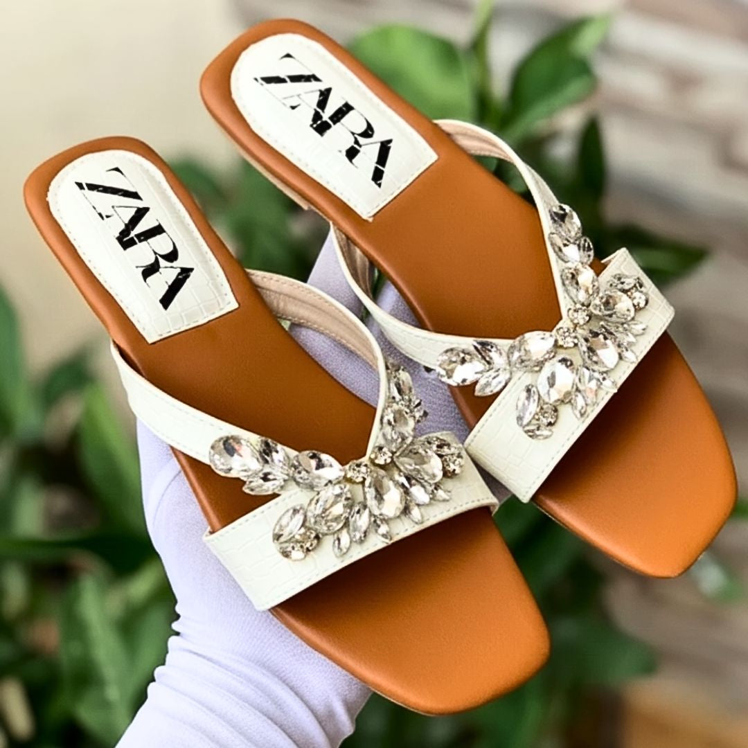 Zara Crystal Flats