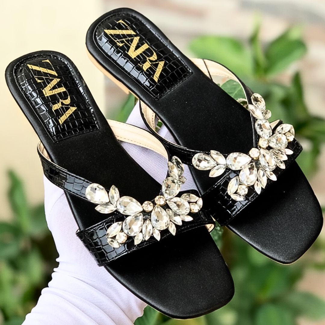 Zara Crystal Flats