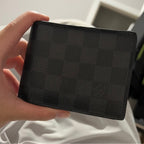 LV Black Check Wallet