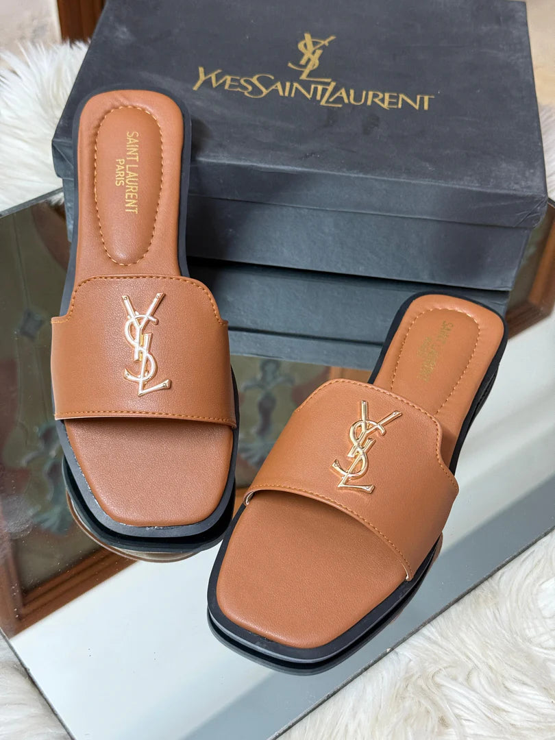 Luxury Gold Logo Slides Brown