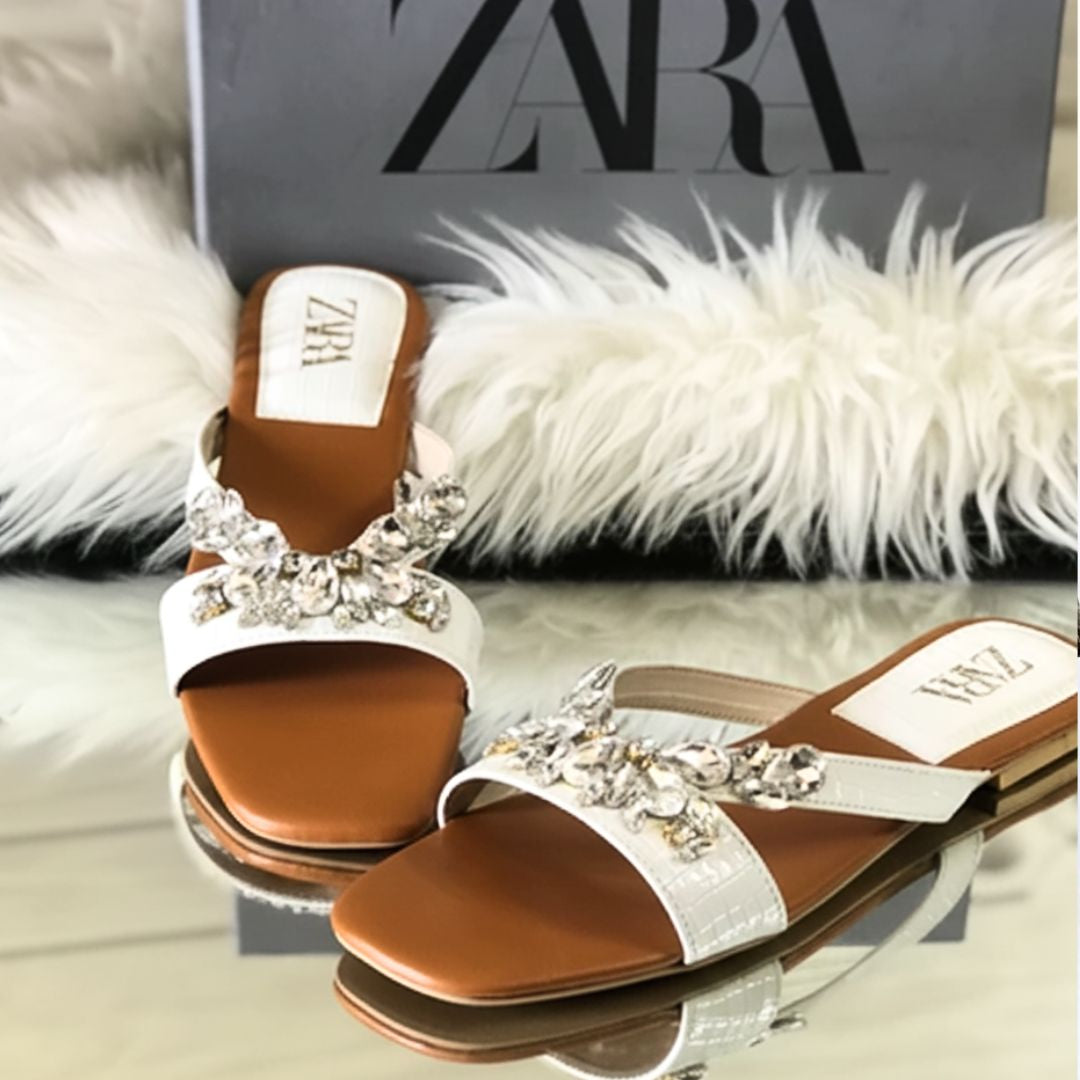 Zara Crystal Flats